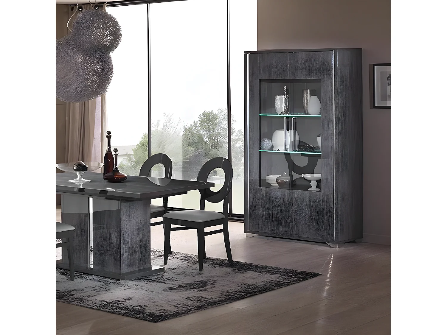 DAISY - Vitrine 2 Portes avec Eclairage Led