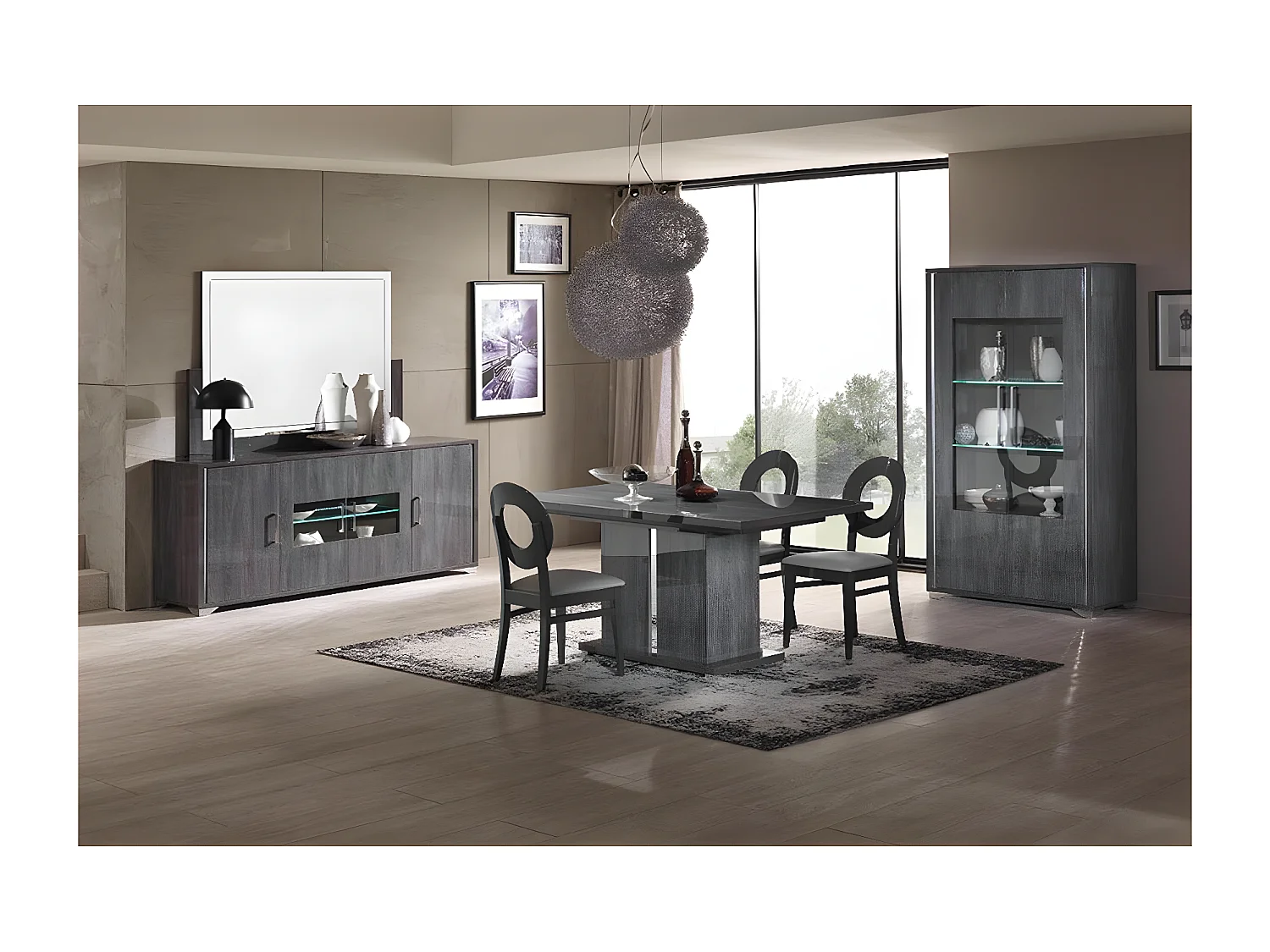 DAISY - Vitrine 2 Portes avec Eclairage Led