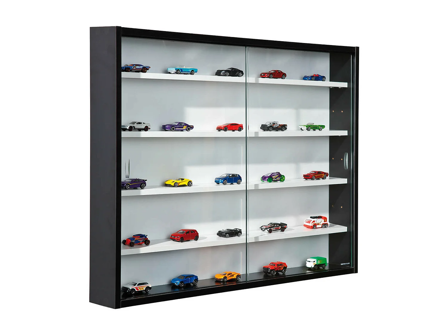 COLLECT N&B - Vitrine Murale 5 Compartiments Noire et Blanche