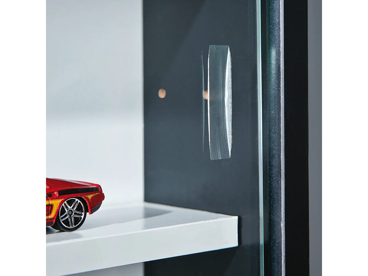 COLLECT N&B - Vitrine Murale 5 Compartiments Noire et Blanche