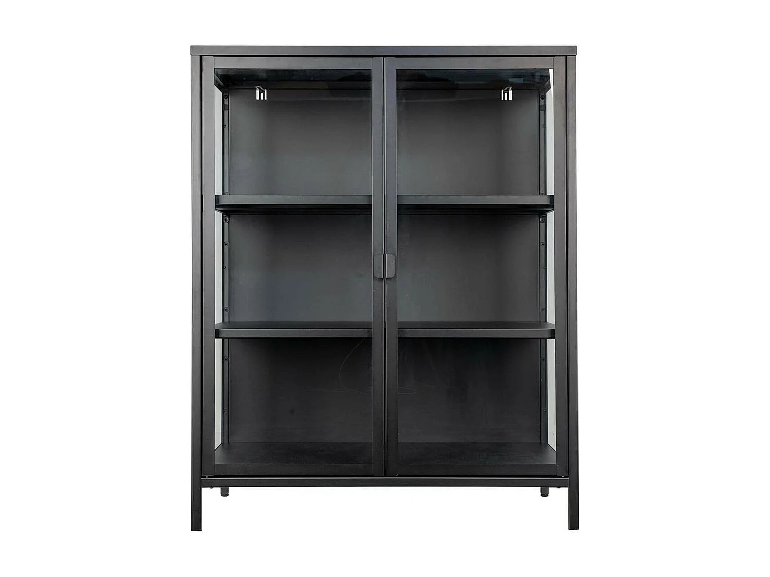 HENDRA - Vitrine 2 Portes Verre et Acier Noir H101cm