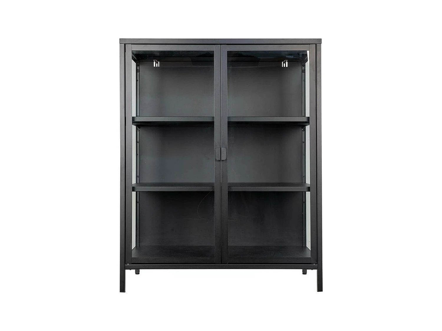 HENDRA - Vitrine 2 Portes Verre et Acier Noir H101cm