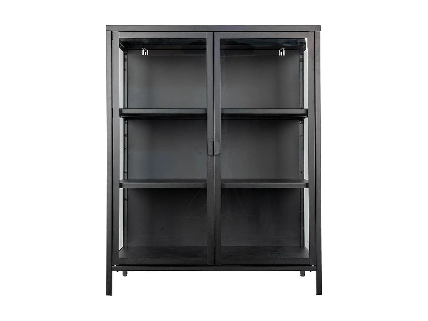 HENDRA - Vitrine 2 Portes Verre et Acier Noir H101cm