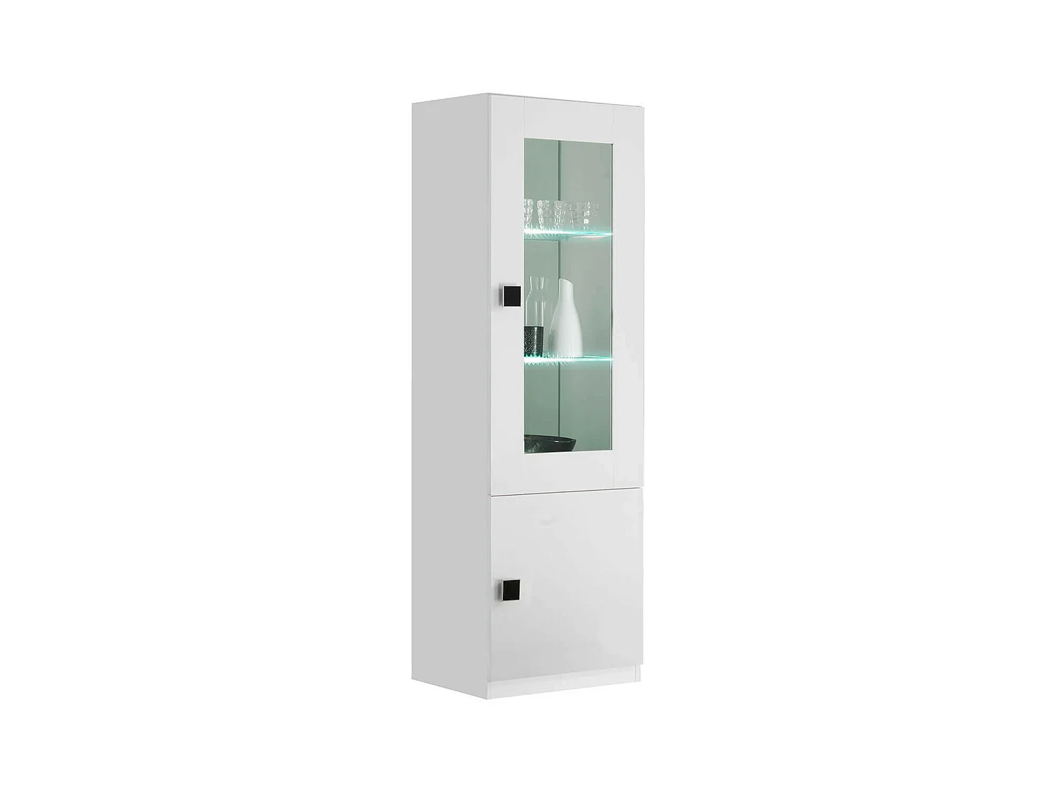 COLUMBUS - Vitrine 1 Porte (Gauche ou Droite) Laquée Blanc
