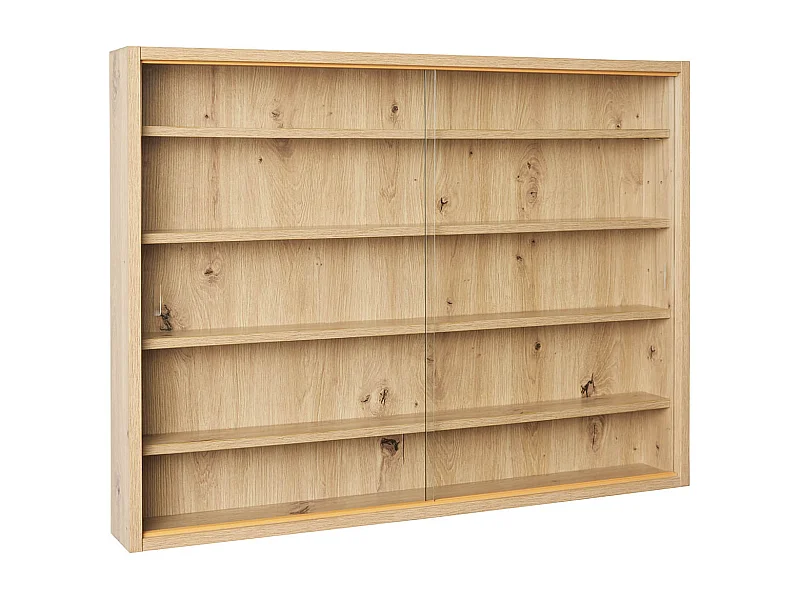 COLLECT - Vitrine Murale 5 Compartiments Aspect Chêne Artisan
