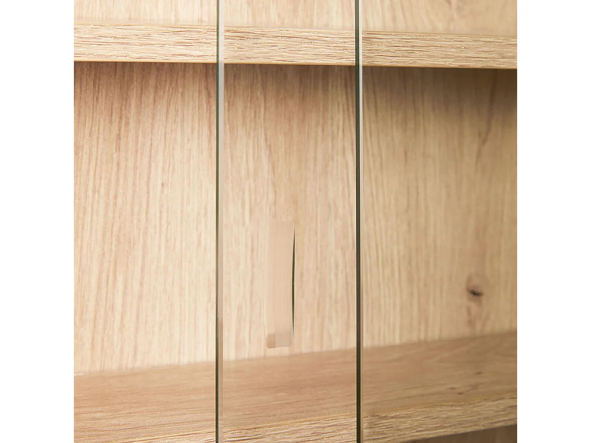 COLLECT - Vitrine Murale 5 Compartiments Aspect Chêne Artisan