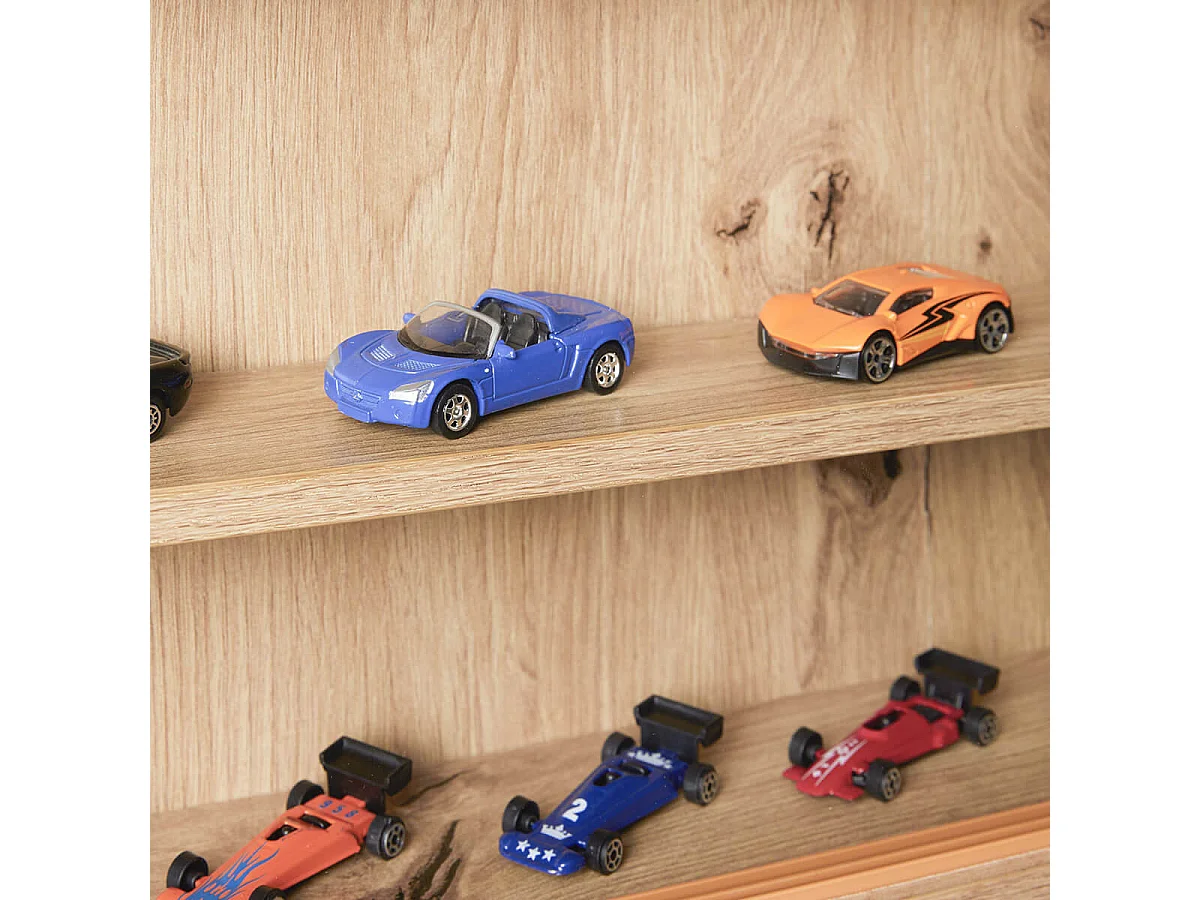 COLLECT - Vitrine Murale 5 Compartiments Aspect Chêne Artisan