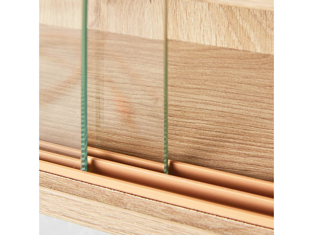 COLLECT - Vitrine Murale 5 Compartiments Aspect Chêne Artisan