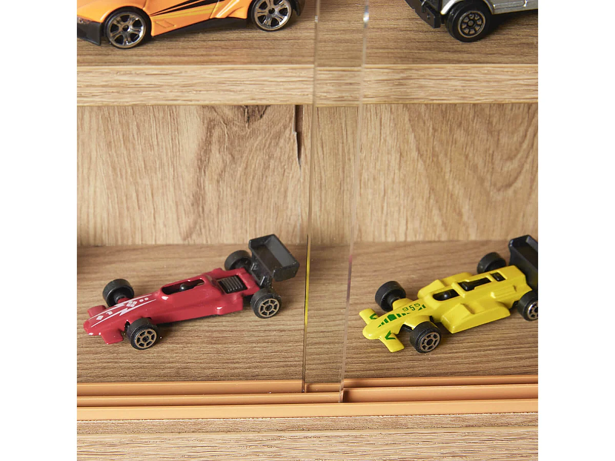 COLLECT - Vitrine Murale 5 Compartiments Aspect Chêne Artisan