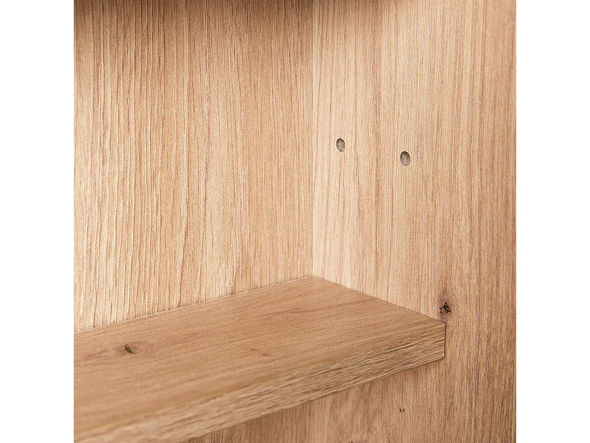 COLLECT - Vitrine Murale 5 Compartiments Aspect Chêne Artisan