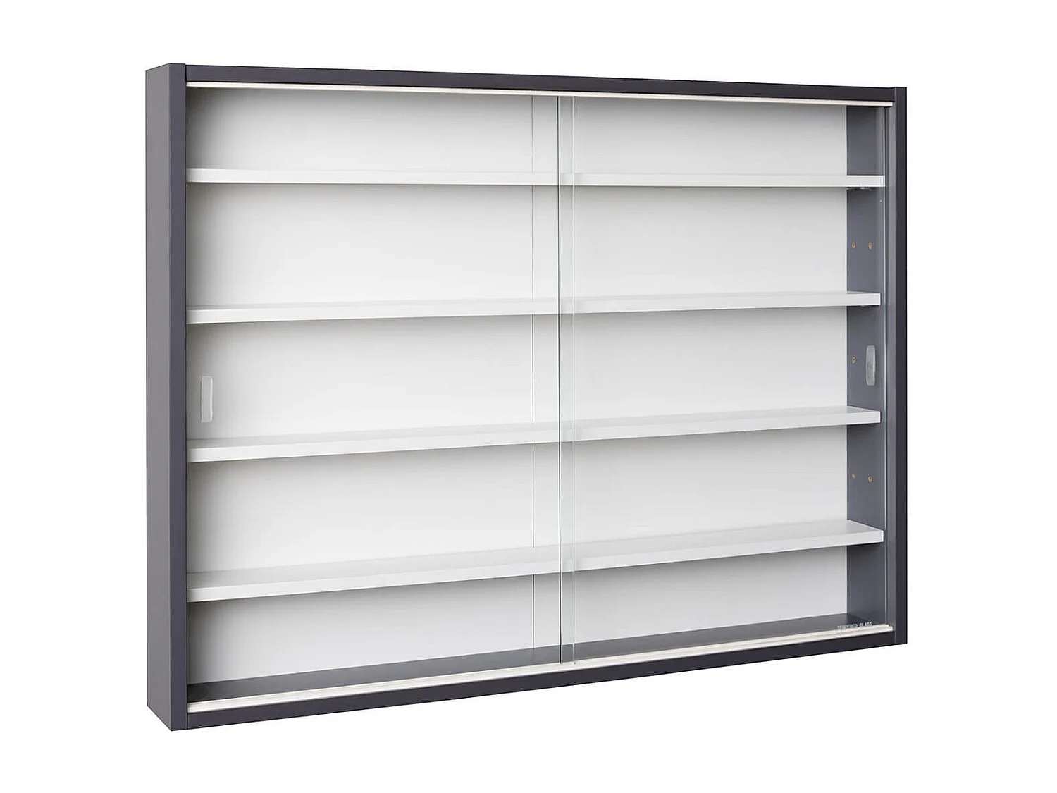 COLLECT - Vitrine Murale 5 Compartiments Grise et Blanche