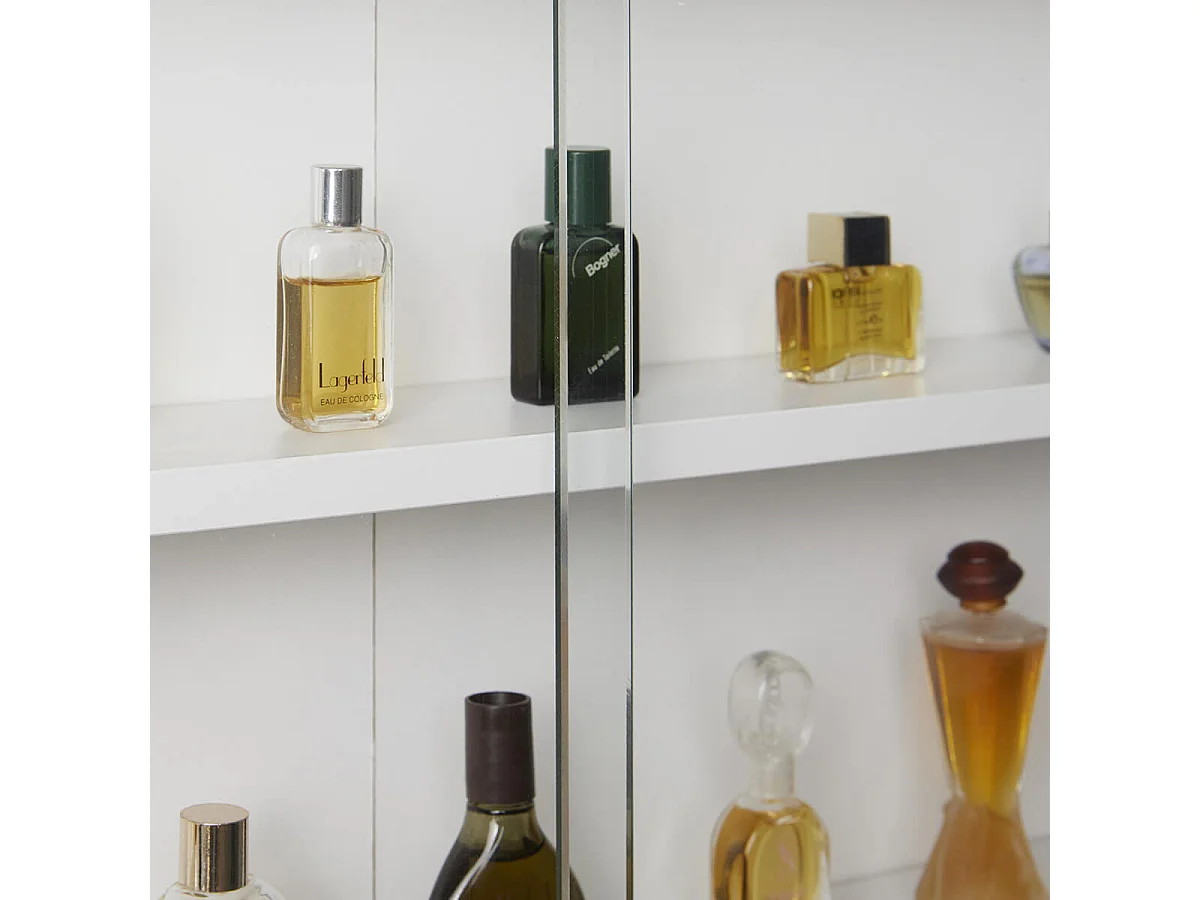 COLLECT - Vitrine Murale 5 Compartiments Grise et Blanche