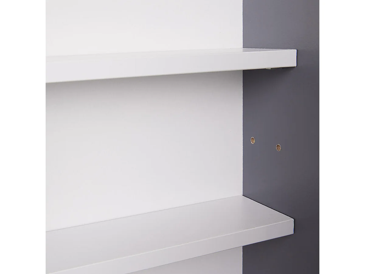 COLLECT - Vitrine Murale 5 Compartiments Grise et Blanche