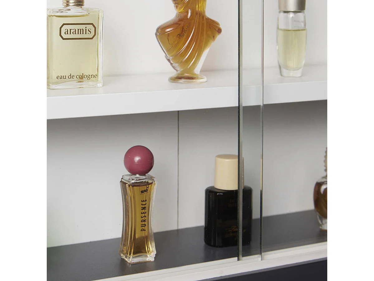 COLLECT - Vitrine Murale 5 Compartiments Grise et Blanche