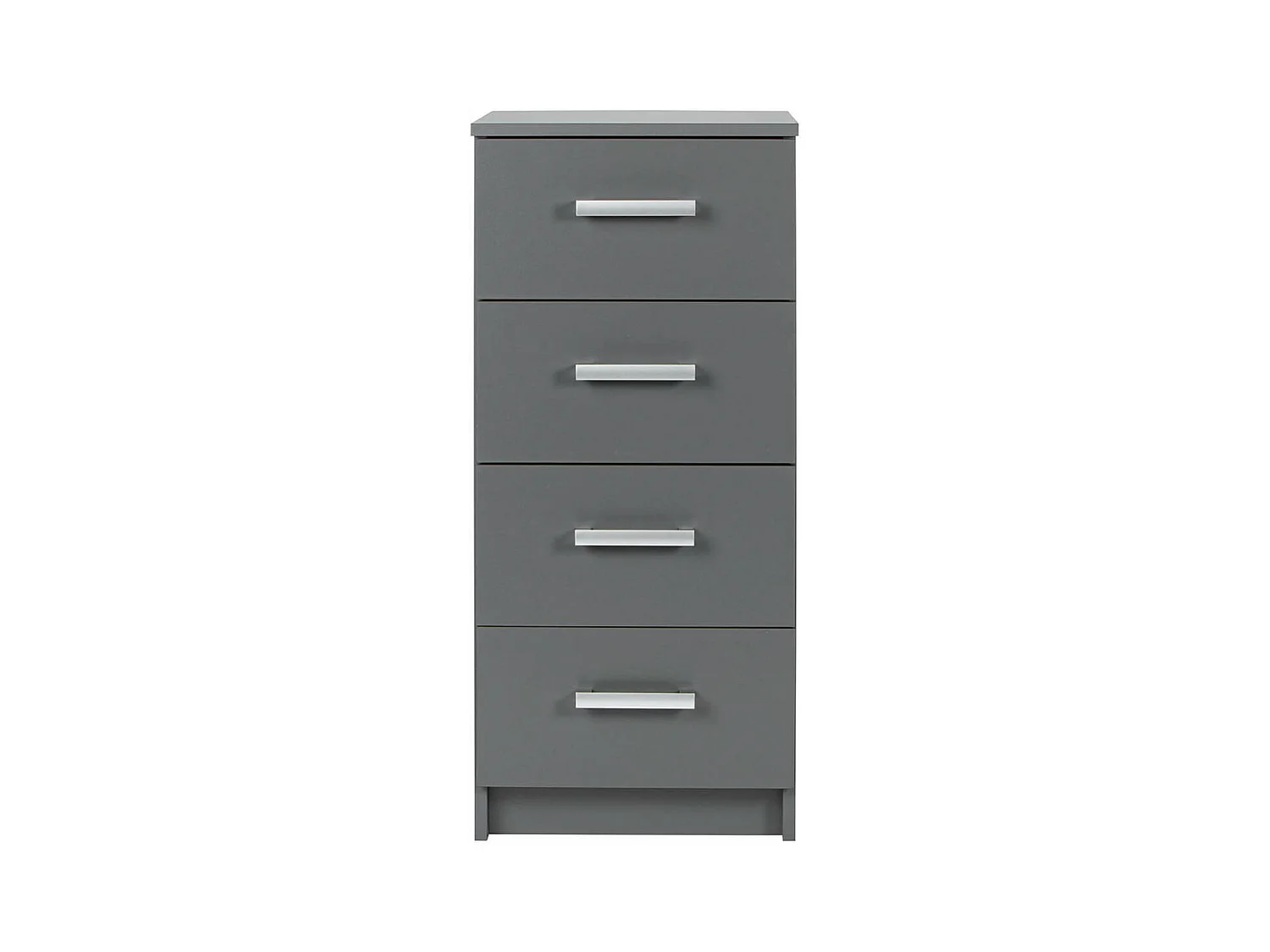 ZEINE - Meuble de Rangement 4 Tiroirs Gris Graphite