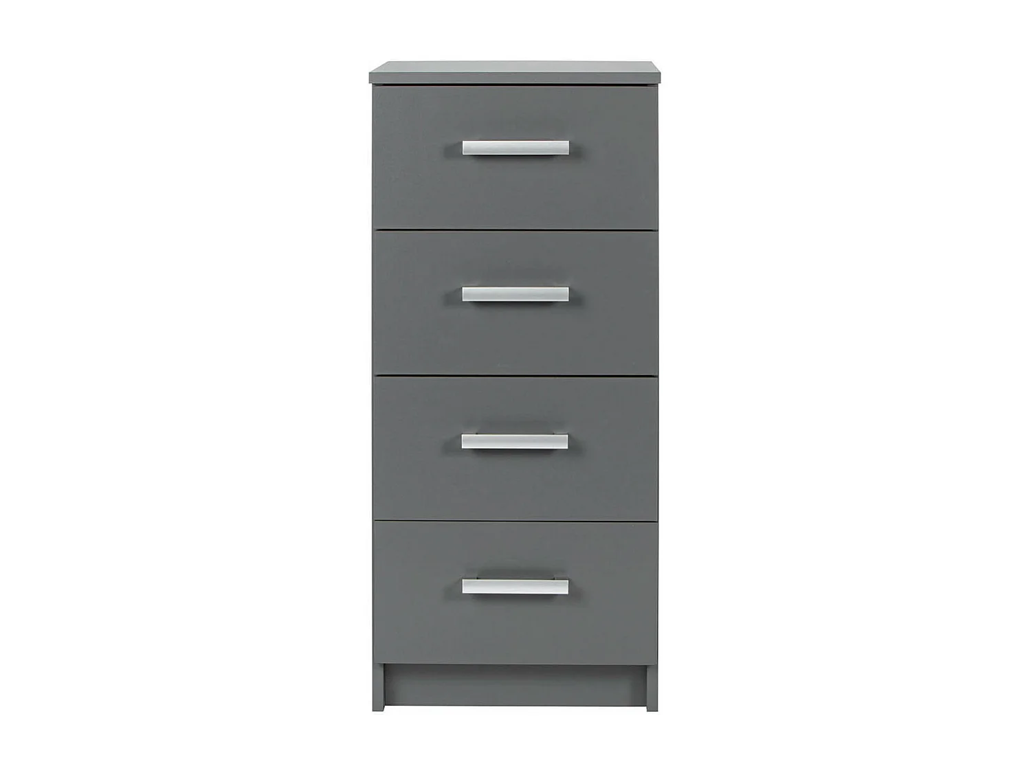 ZEINE - Meuble de Rangement 4 Tiroirs Gris Graphite