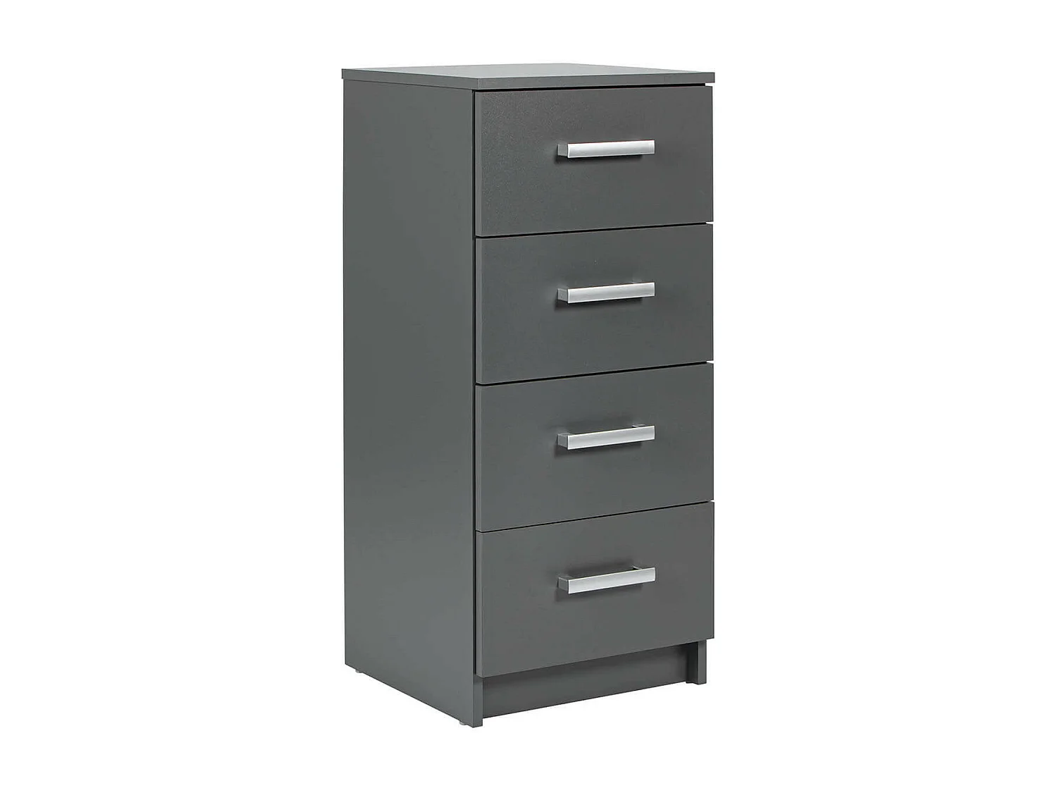 ZEINE - Meuble de Rangement 4 Tiroirs Gris Graphite