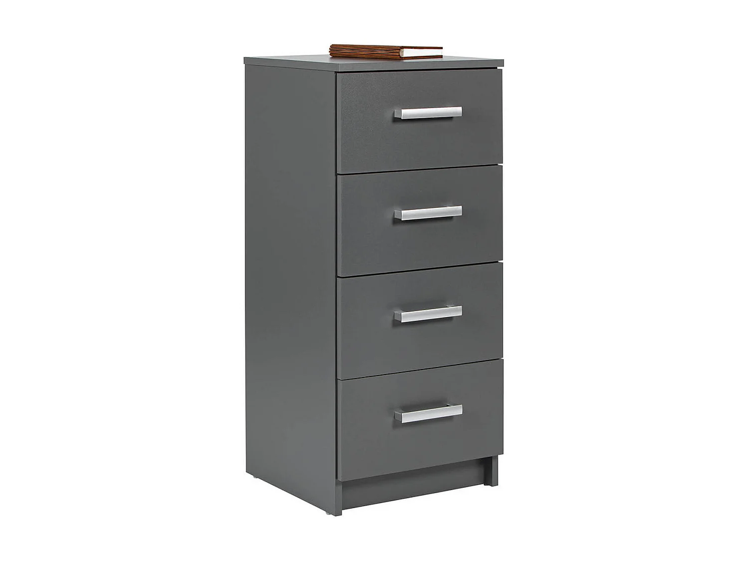 ZEINE - Meuble de Rangement 4 Tiroirs Gris Graphite