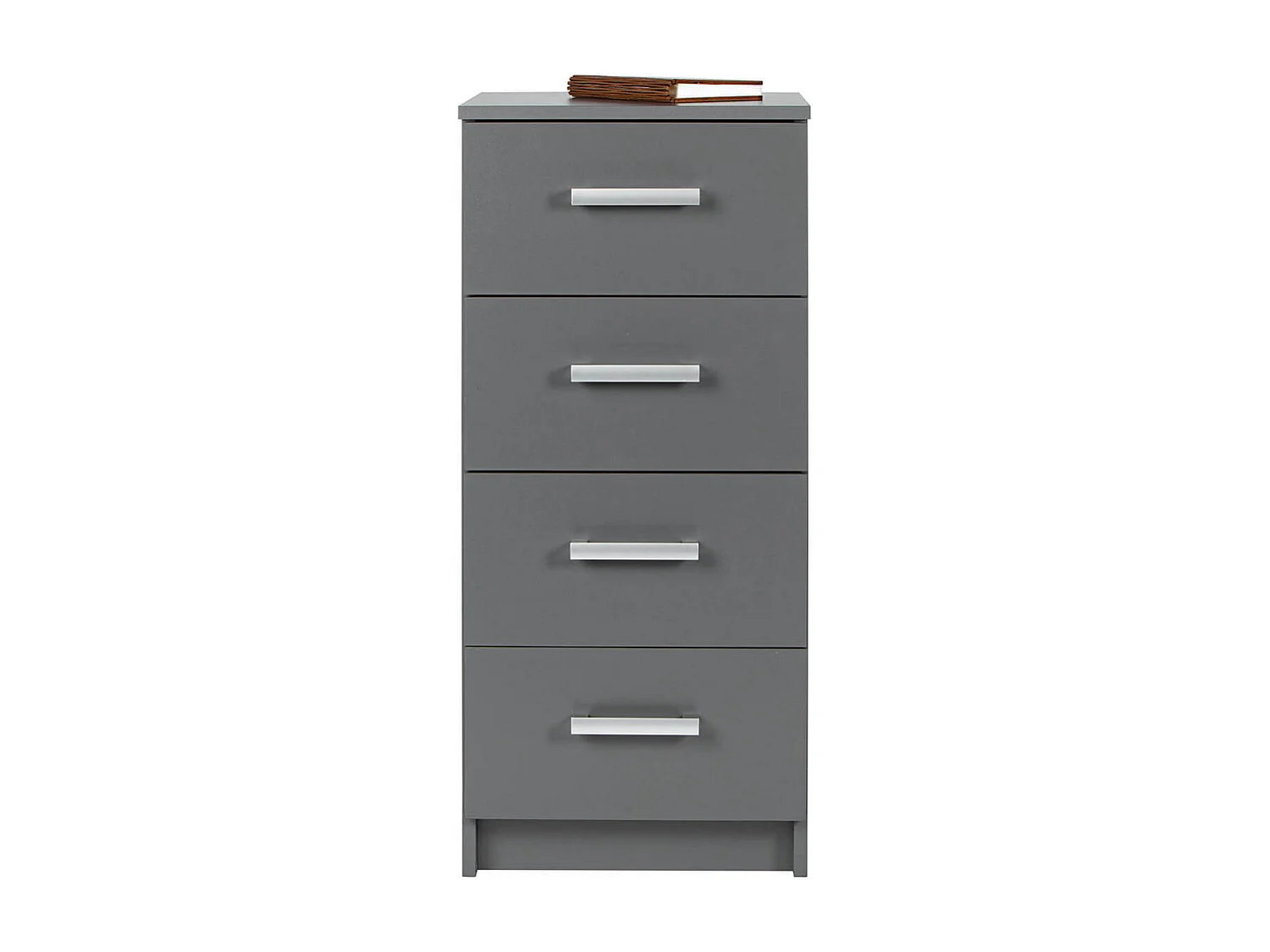 ZEINE - Meuble de Rangement 4 Tiroirs Gris Graphite