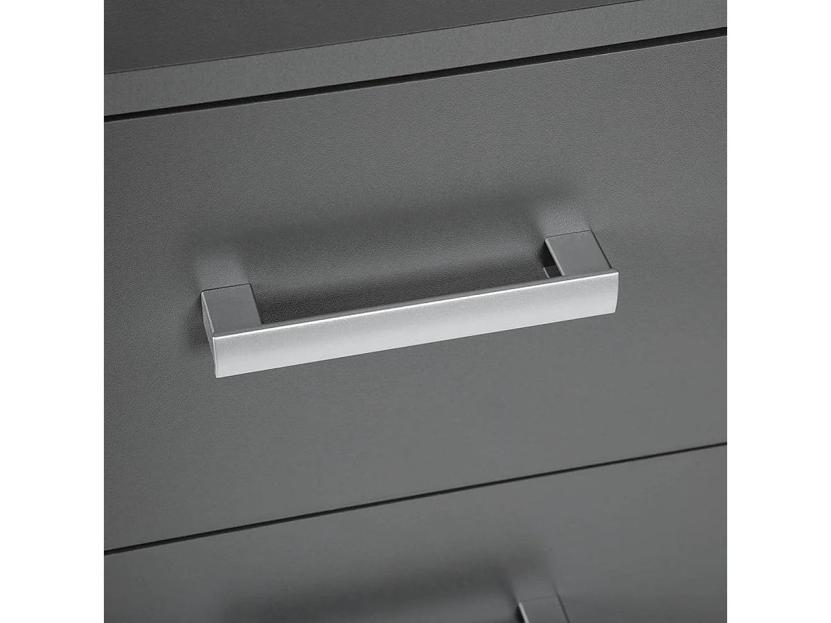 ZEINE - Meuble de Rangement 4 Tiroirs Gris Graphite