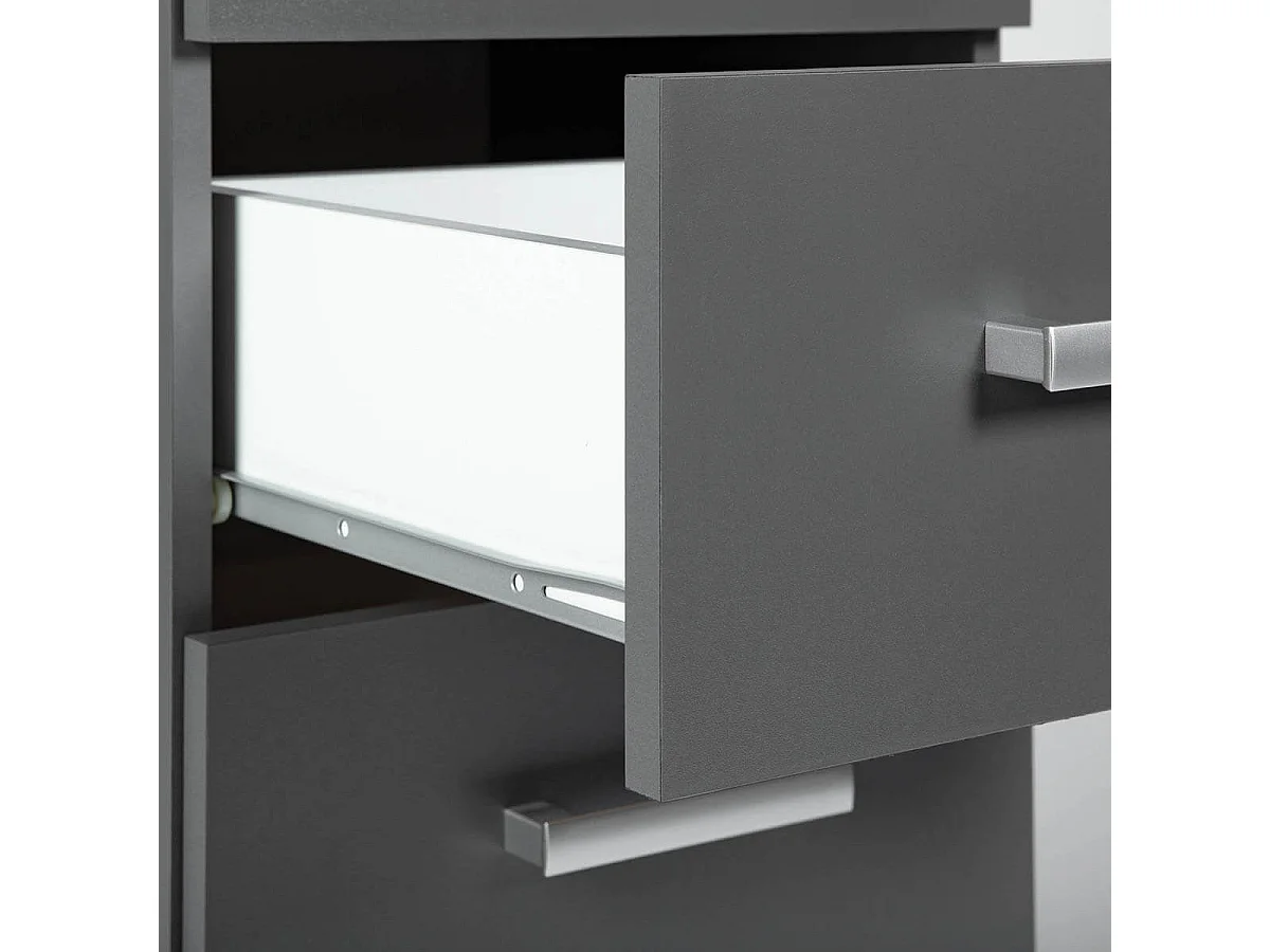 ZEINE - Meuble de Rangement 4 Tiroirs Gris Graphite