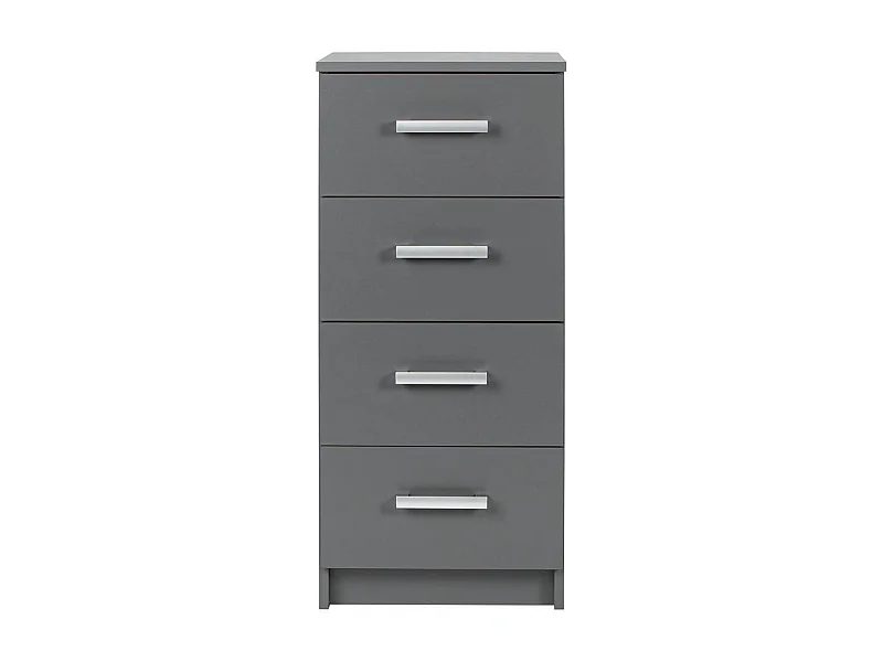 ZEINE - Meuble de Rangement 4 Tiroirs Gris Graphite