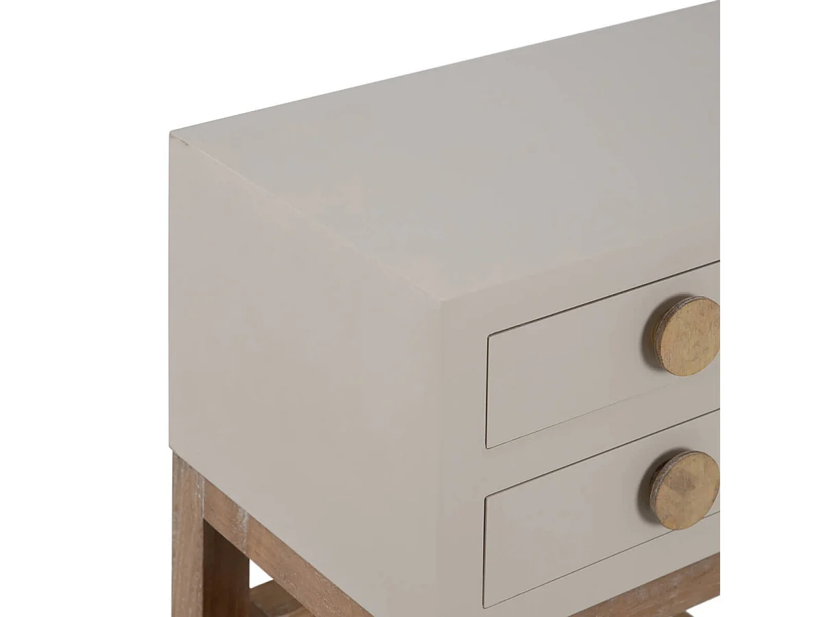 MYSTIC - Meuble Rangement 4 Tiroirs en Paulownia et MDF