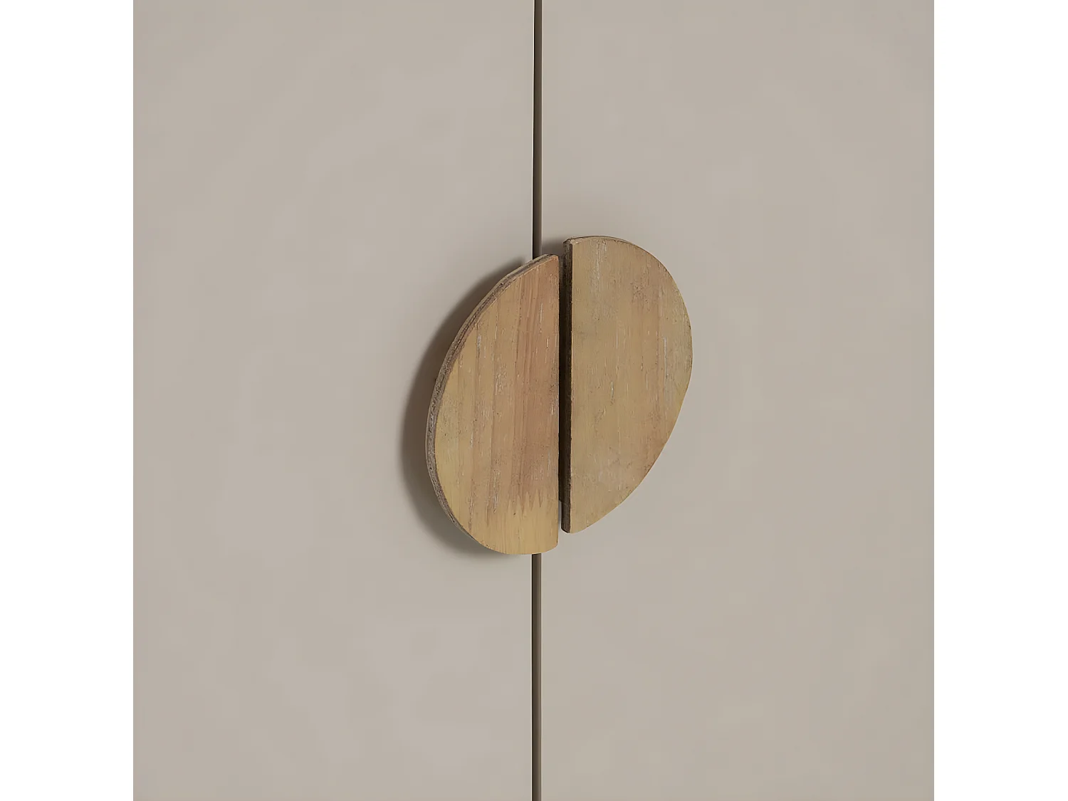 MYSTIC - Meuble Rangement 2 Portes 2 Tiroirs en Paulownia et MDF