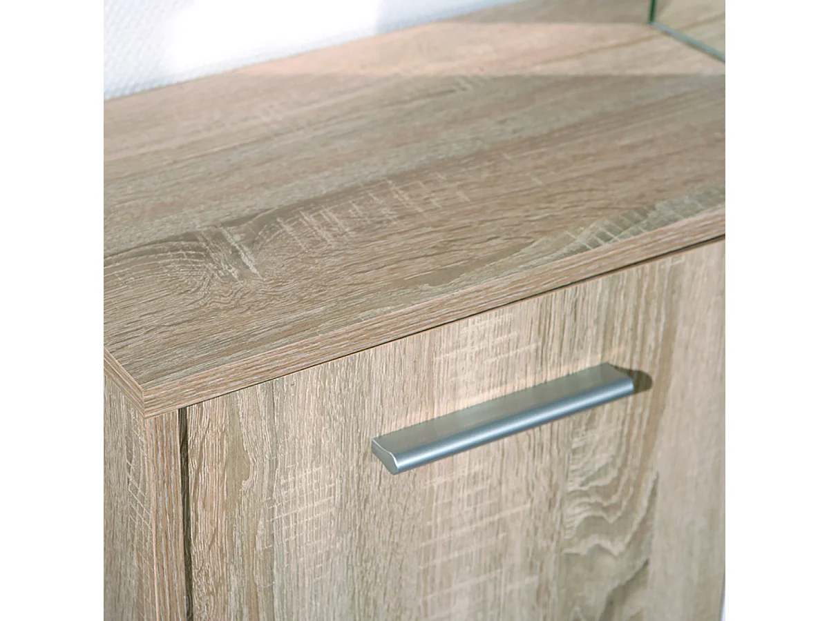 LIST - Buffet 5 Portes 2 Tiroirs Aspect Bois