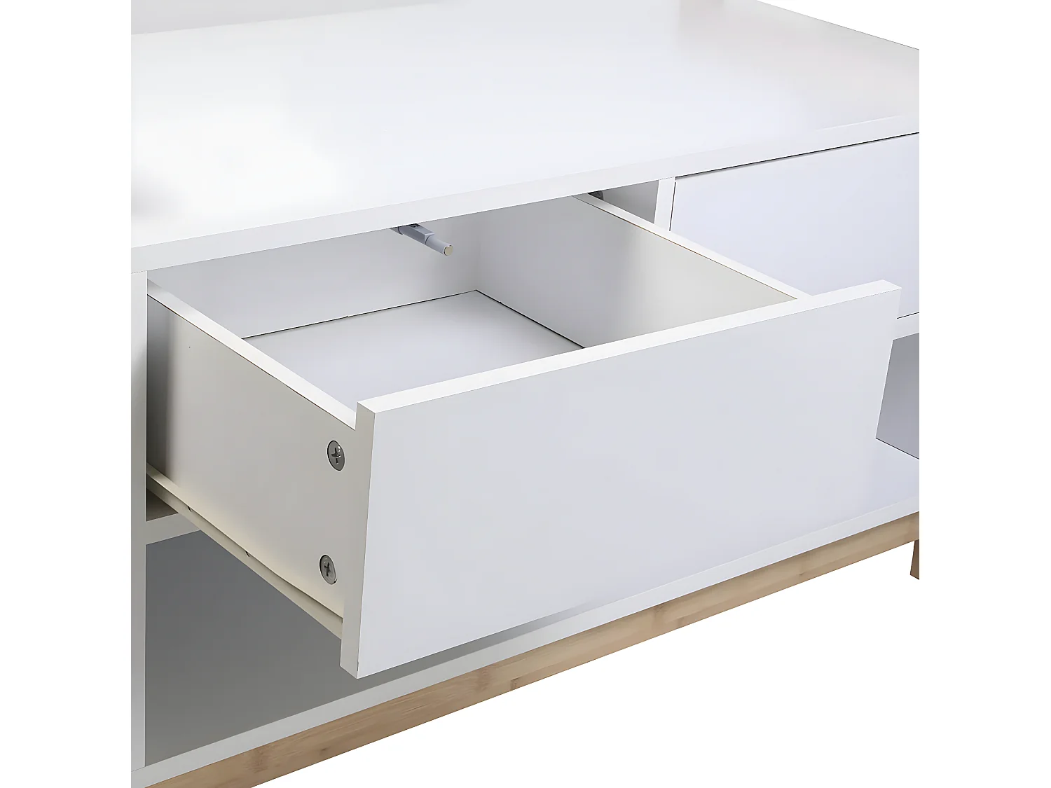 TARNBY - Meuble de Rangement Naturel et Blanc