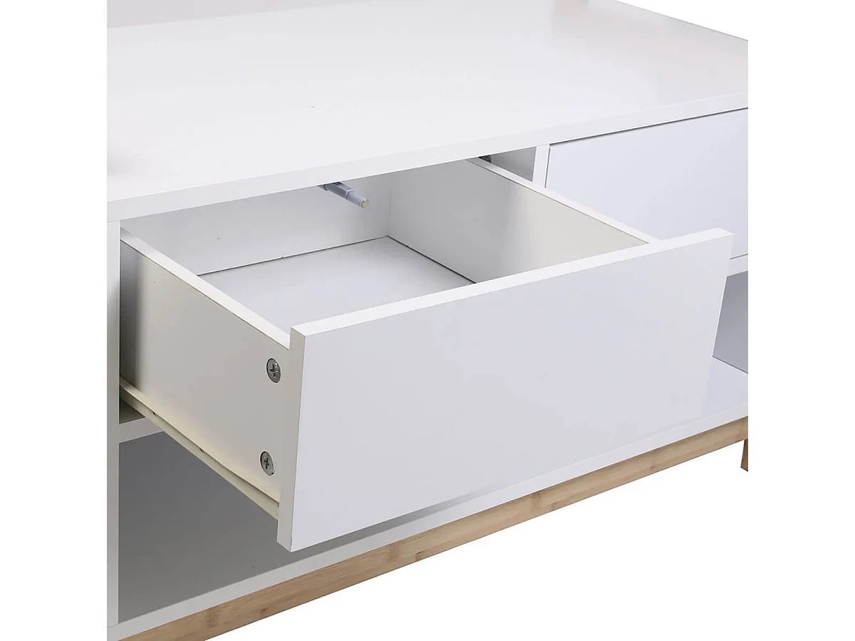 TARNBY - Meuble de Rangement Naturel et Blanc