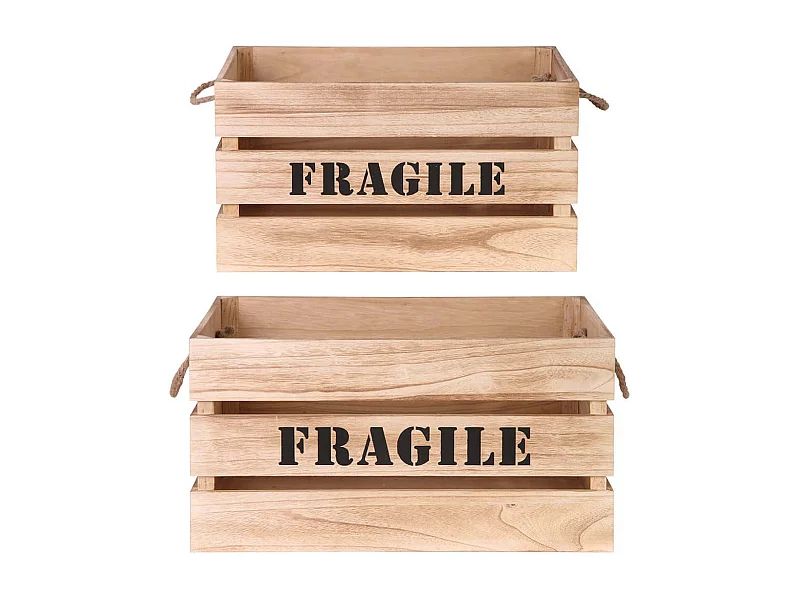 KORI - Lot de 2 Cagettes Gigognes Naturelles