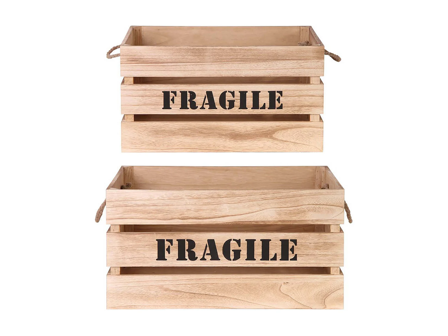 KORI - Lot de 2 Cagettes Gigognes Naturelles