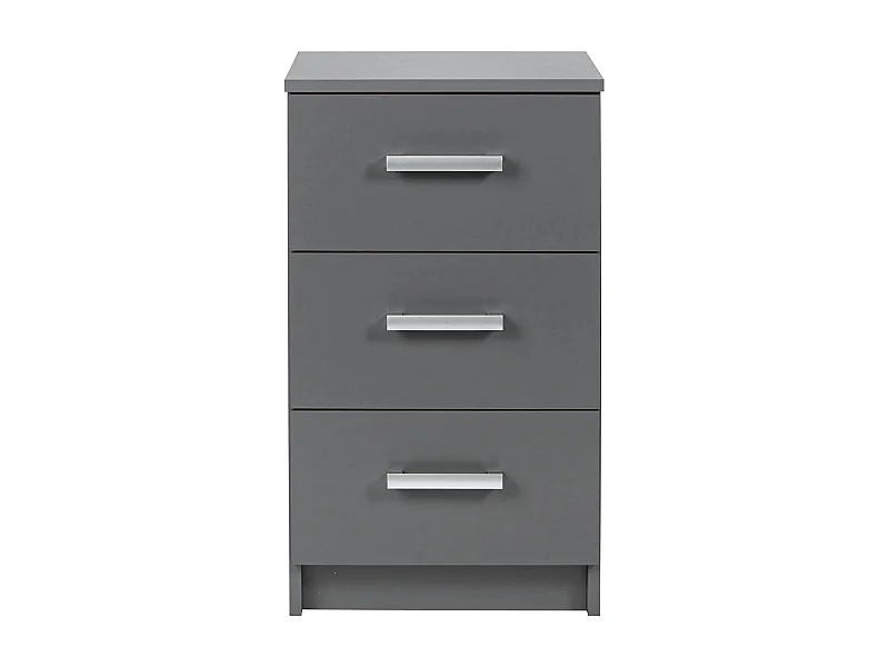 ZEINE - Meuble de Rangement 3 Tiroirs Gris Graphite