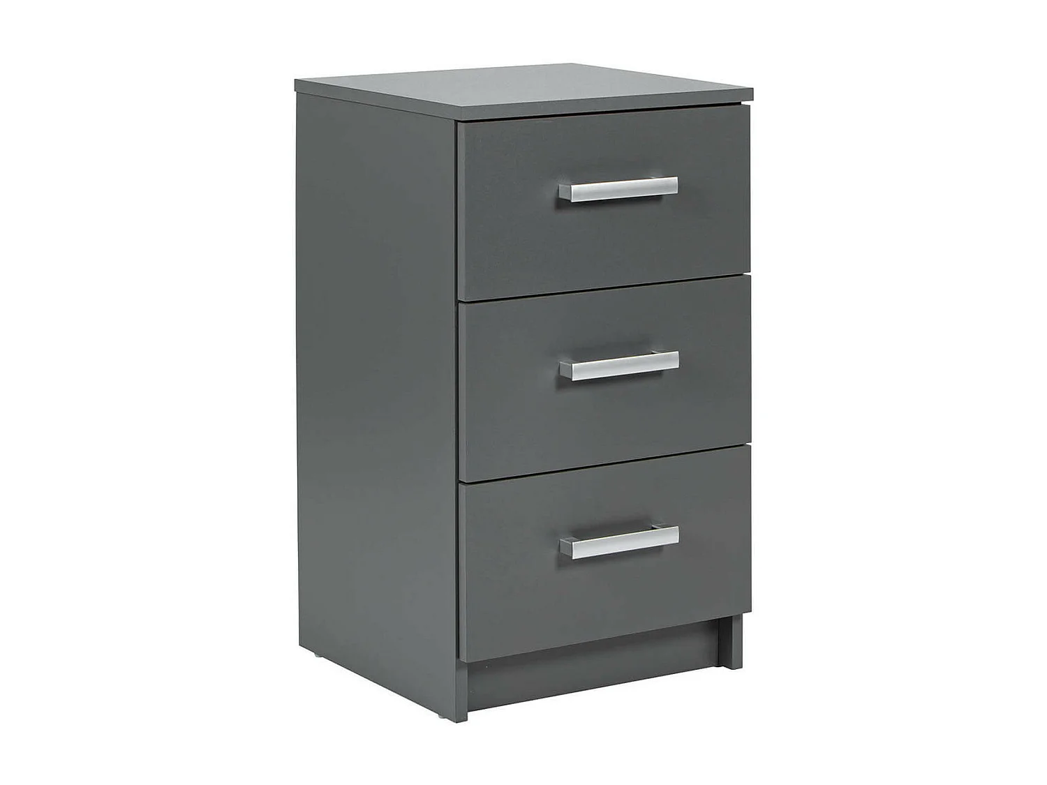 ZEINE - Meuble de Rangement 3 Tiroirs Gris Graphite