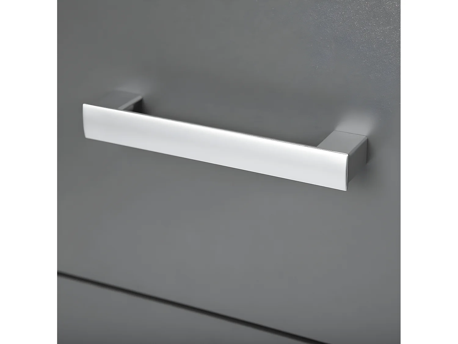 ZEINE - Meuble de Rangement 3 Tiroirs Gris Graphite