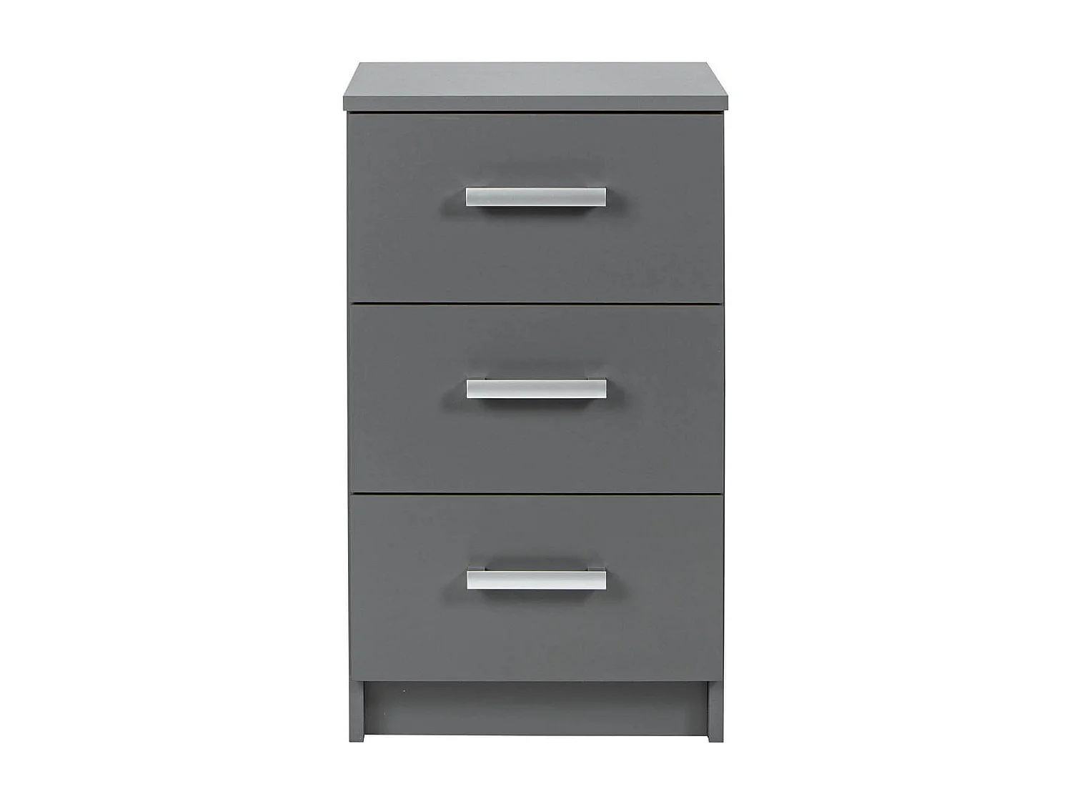 ZEINE - Meuble de Rangement 3 Tiroirs Gris Graphite