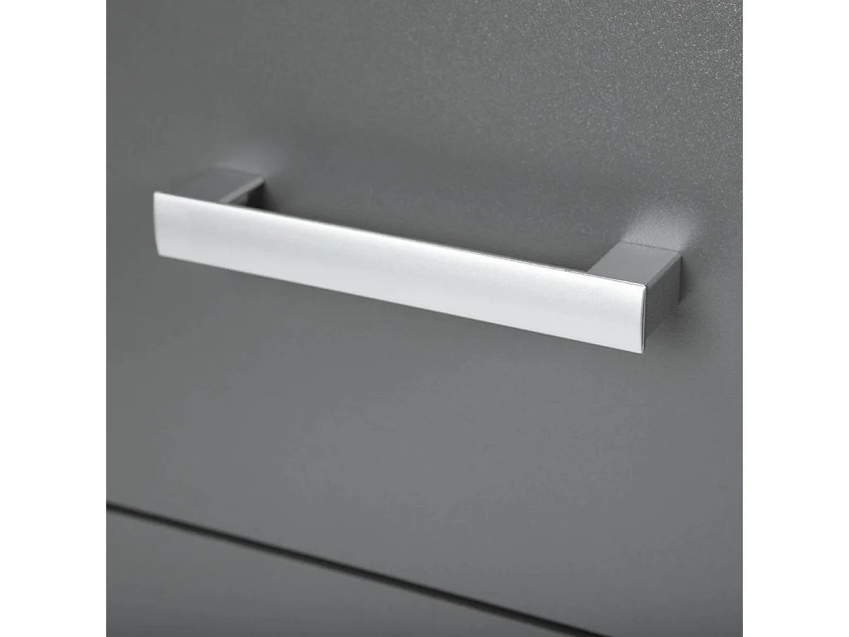 ZEINE - Meuble de Rangement 3 Tiroirs Gris Graphite