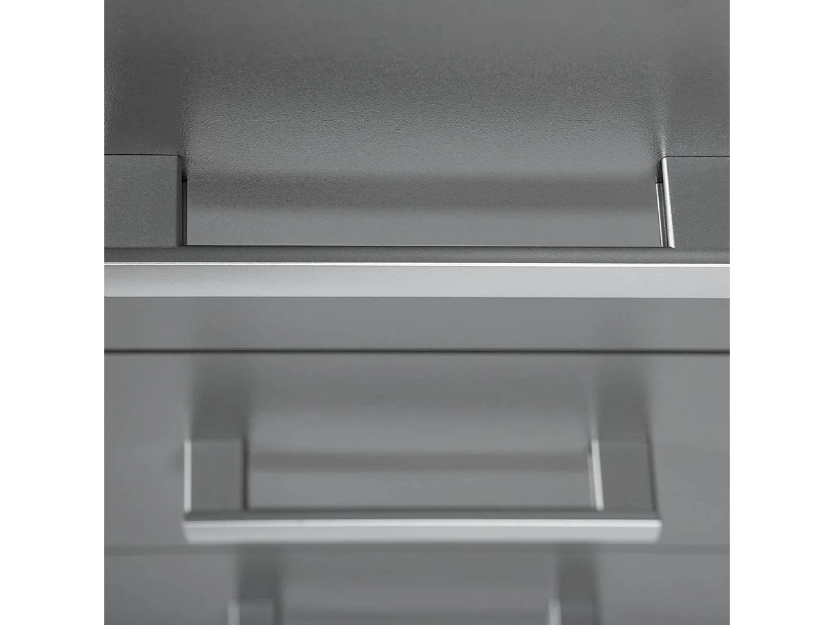 ZEINE - Meuble de Rangement 3 Tiroirs Gris Graphite