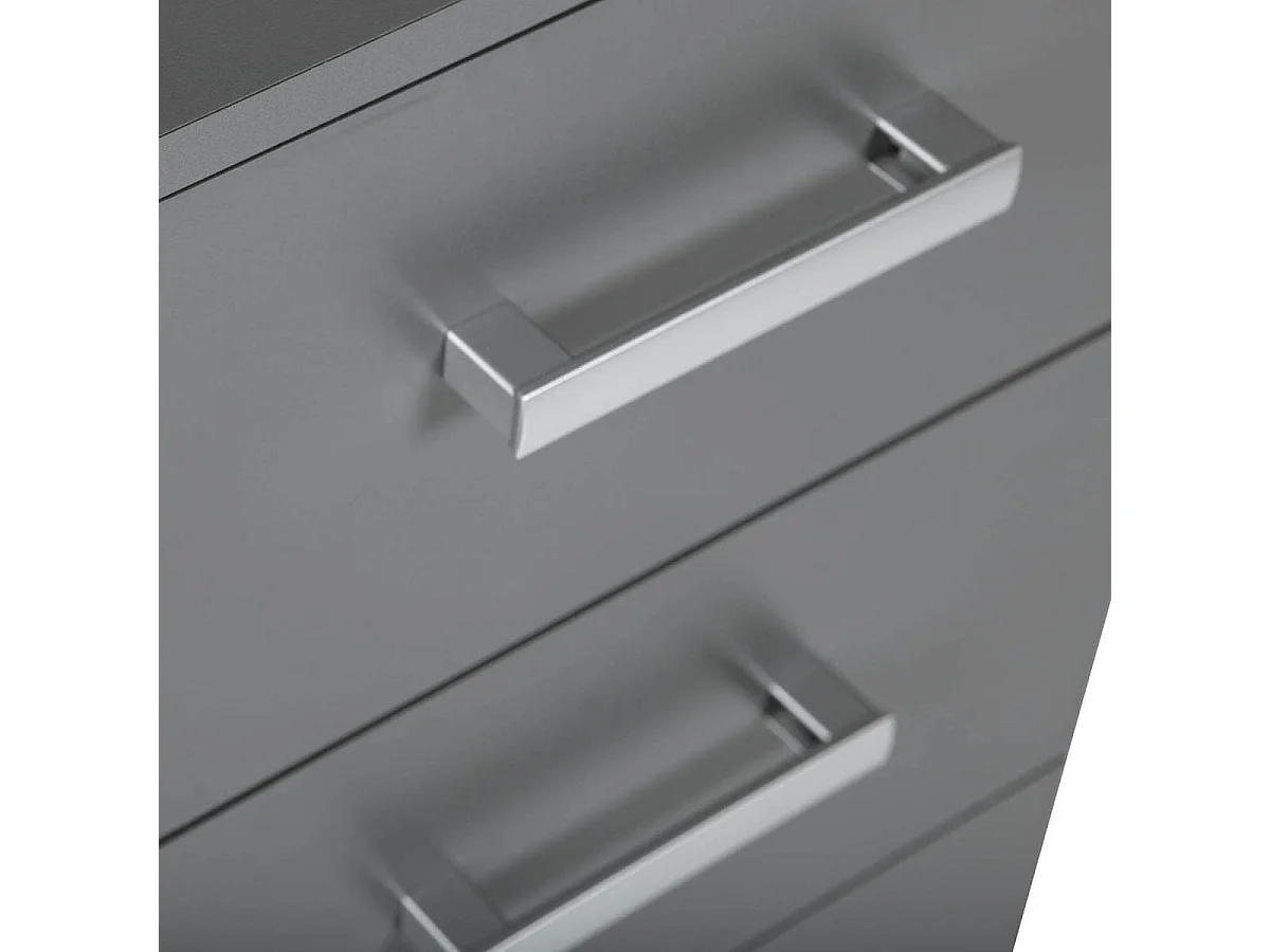 ZEINE - Meuble de Rangement 3 Tiroirs Gris Graphite