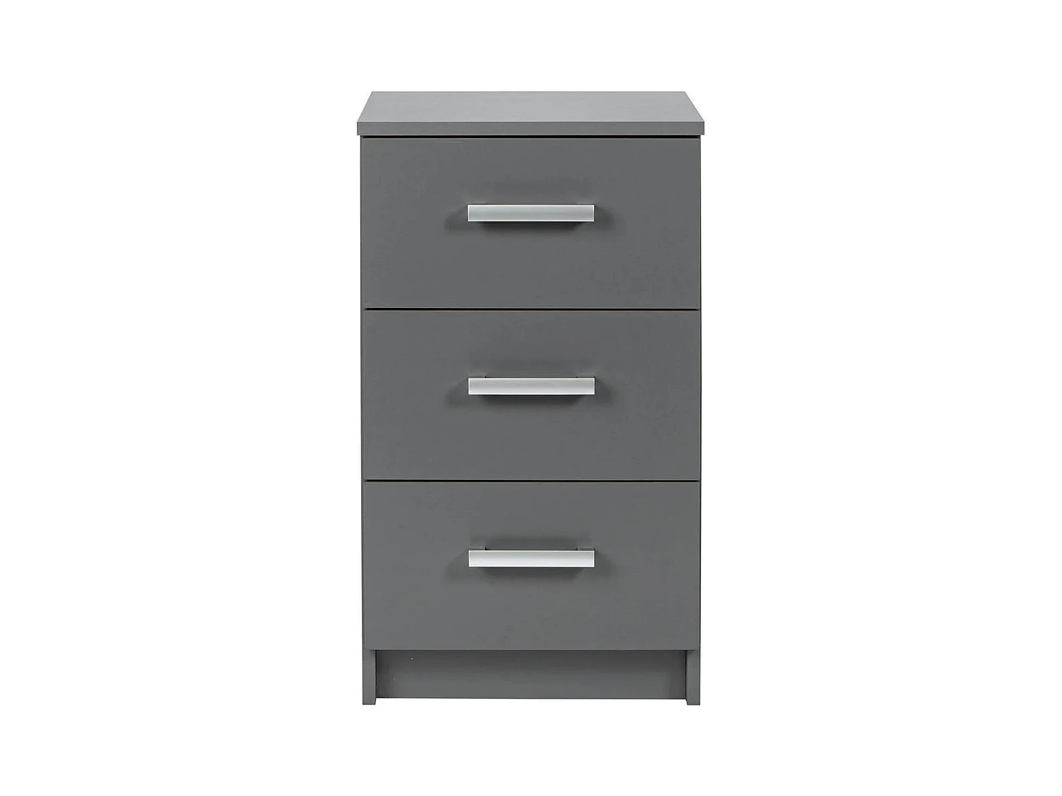 ZEINE - Meuble de Rangement 3 Tiroirs Gris Graphite