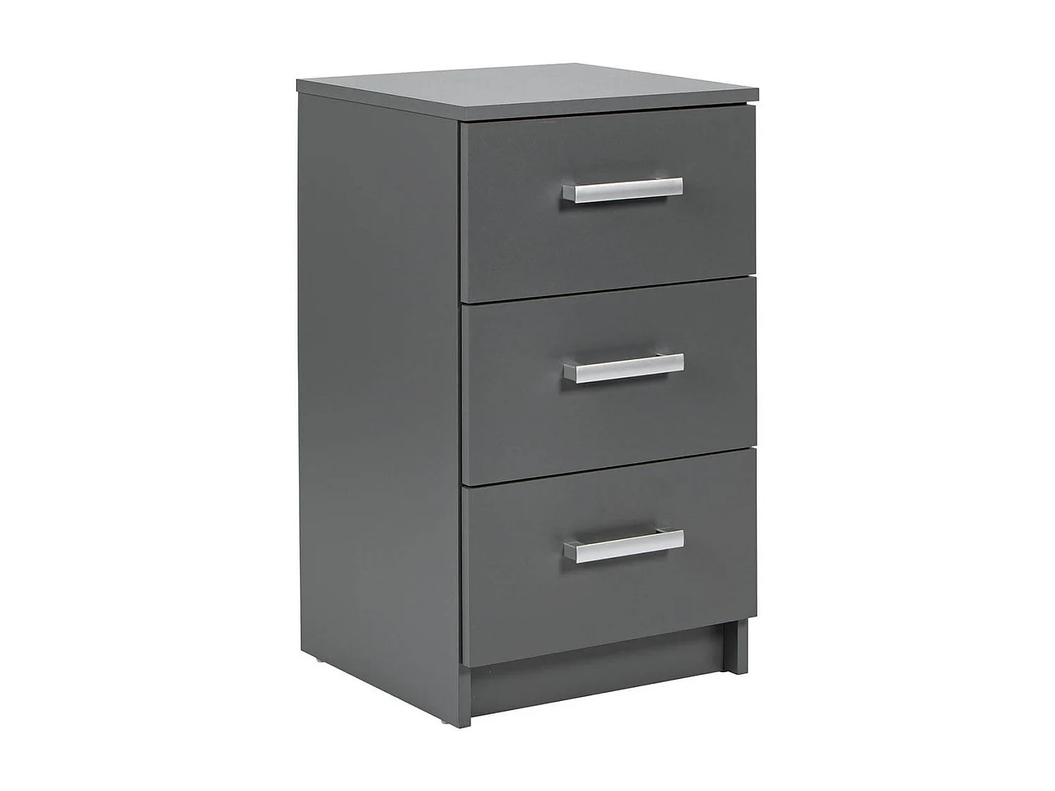 ZEINE - Meuble de Rangement 3 Tiroirs Gris Graphite