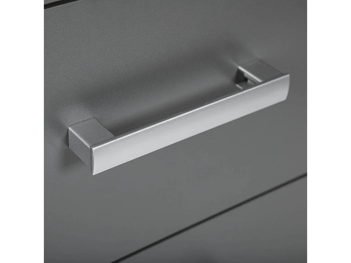 ZEINE - Meuble de Rangement 3 Tiroirs Gris Graphite