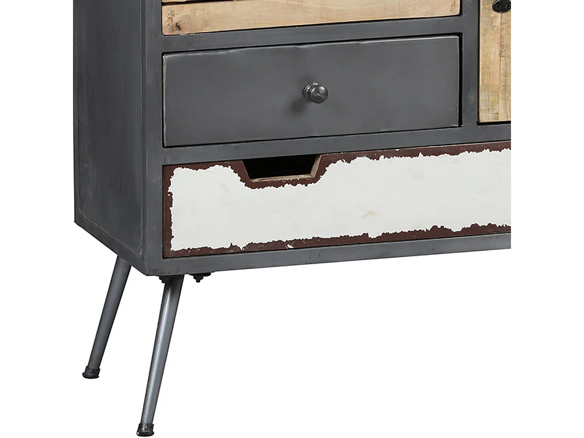 STAHL - Meuble de Rangement 1 Porte 4 Tiroirs