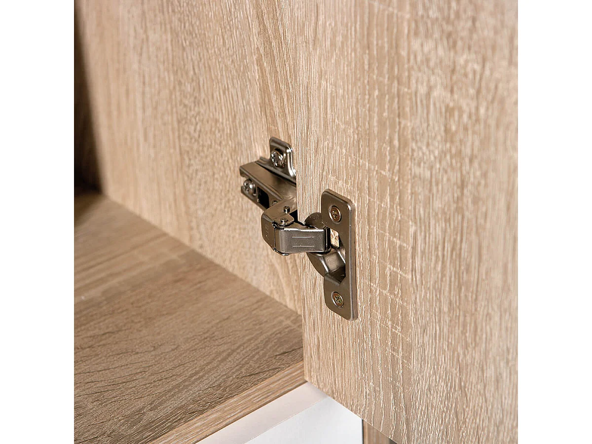 LIST - Meuble de Rangement 6 Portes Aspect Bois