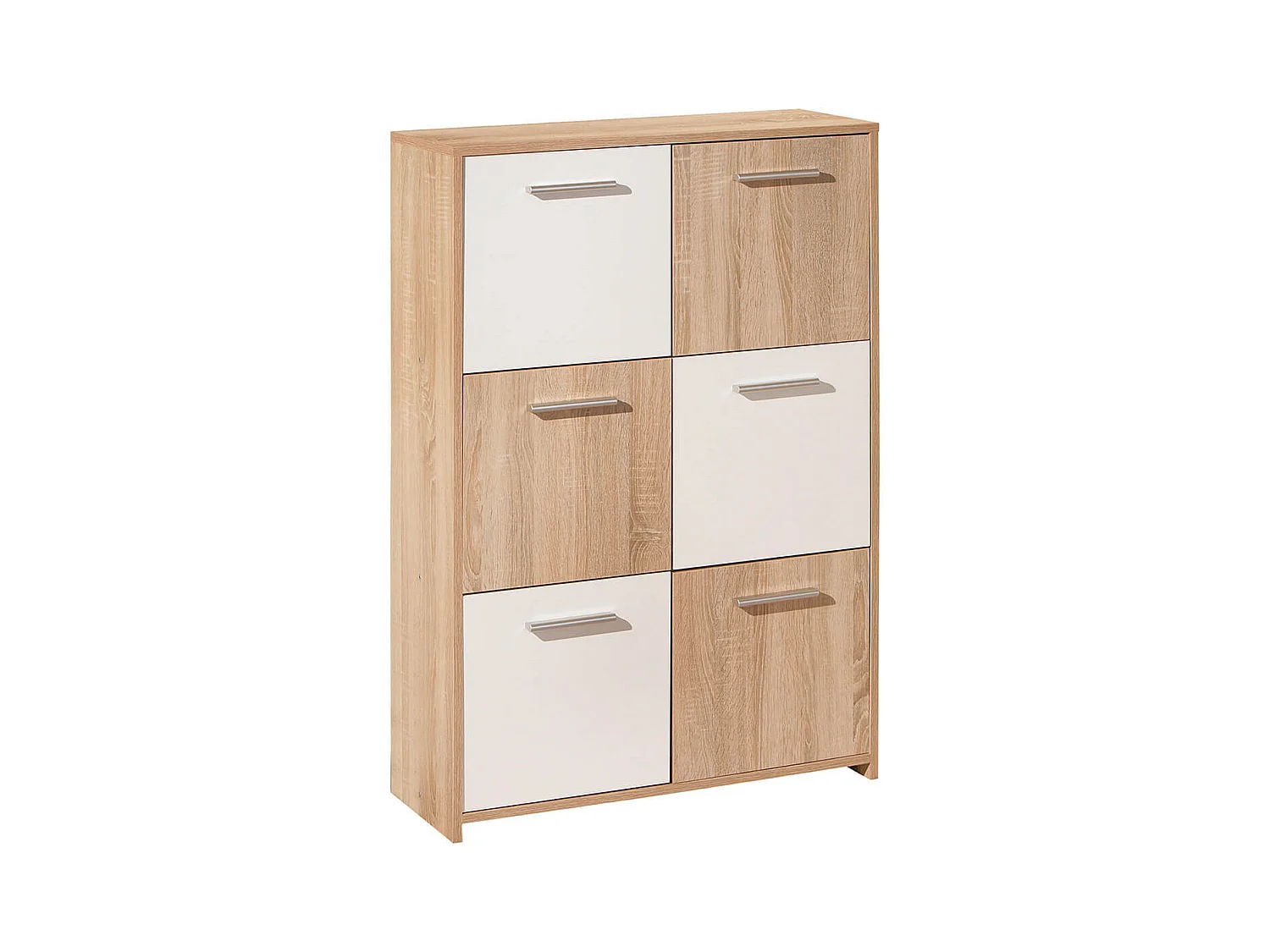 LIST - Meuble de Rangement 6 Portes Aspect Bois