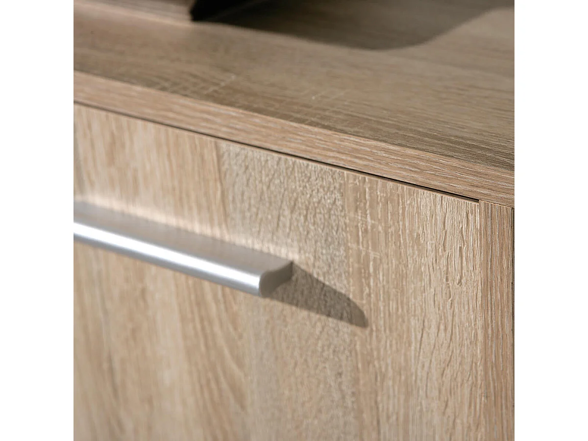 LIST - Meuble de Rangement 6 Portes Aspect Bois