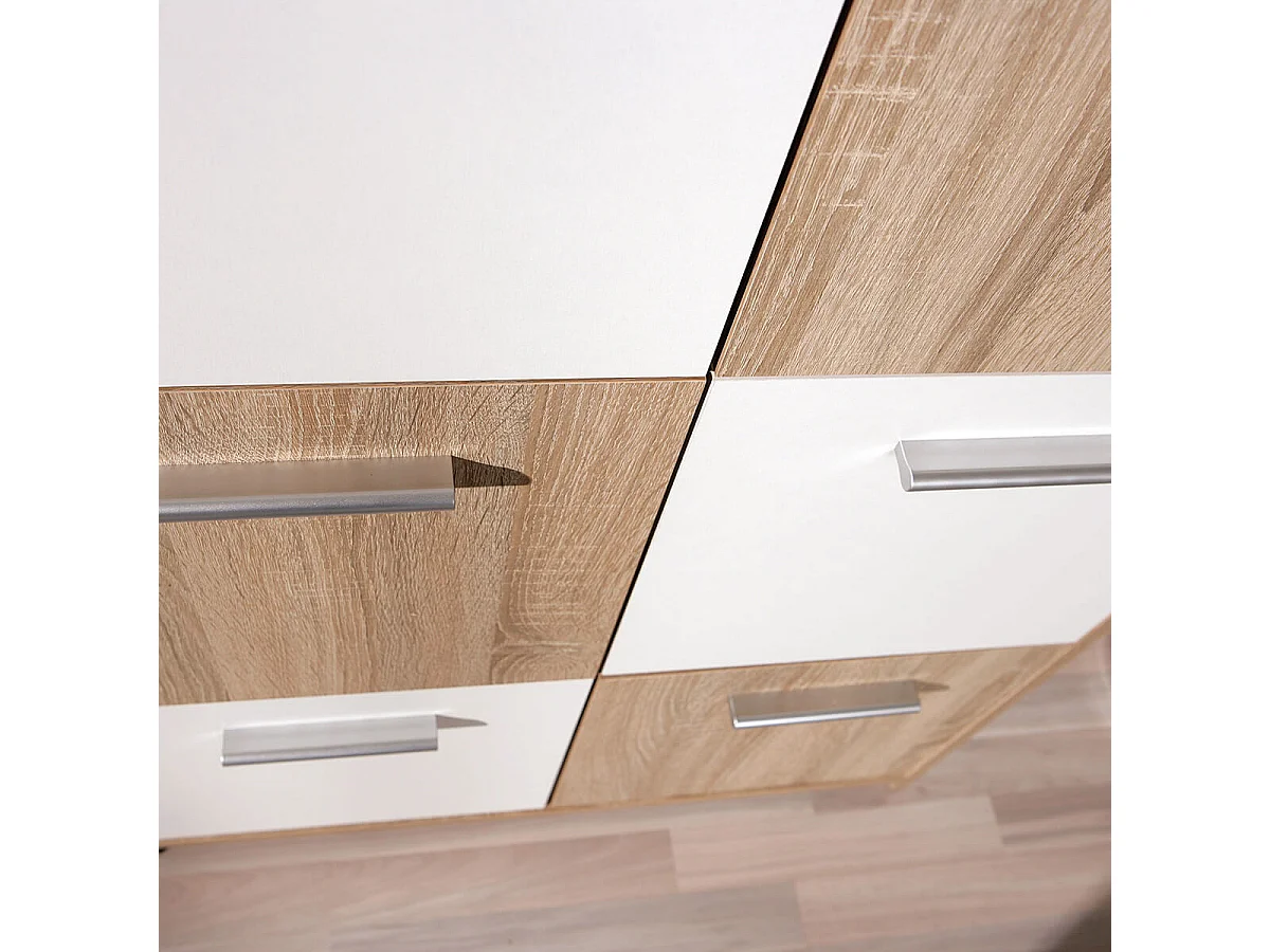 LIST - Meuble de Rangement 6 Portes Aspect Bois