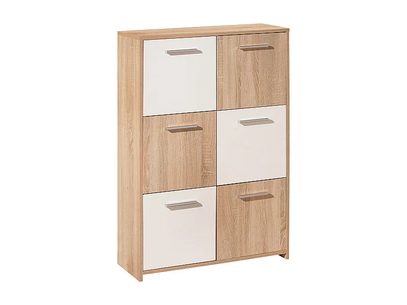 LIST - Meuble de Rangement 6 Portes Aspect Bois