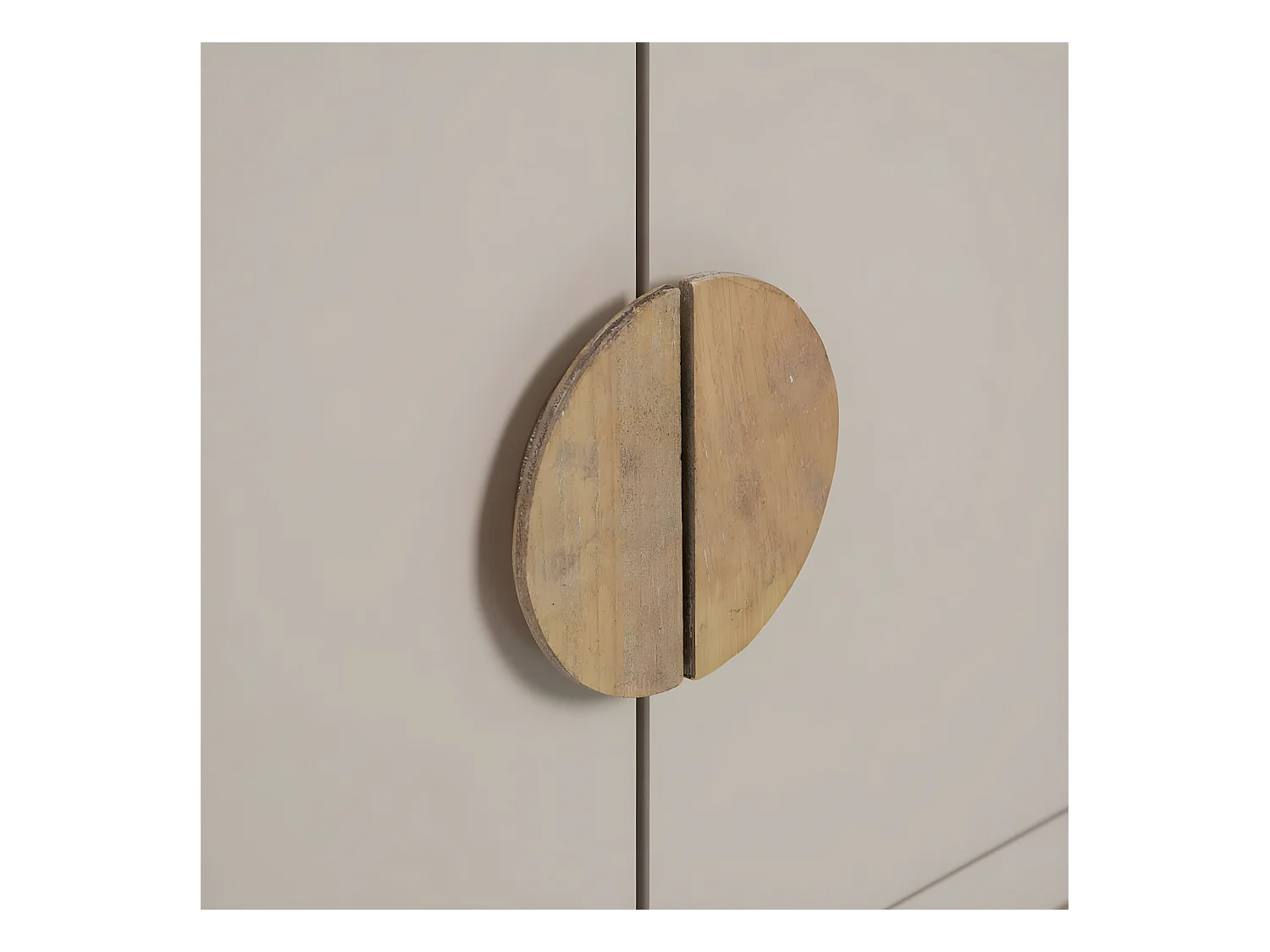 MYSTIC - Meuble Rangement 2 Portes 1 Tiroir en Paulownia et MDF
